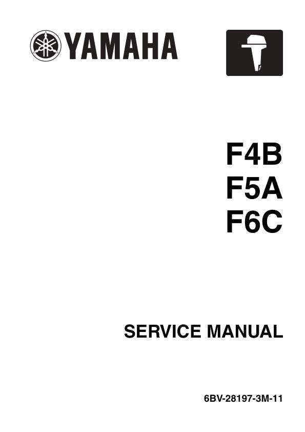 Yamaha F4B F5A F6C Outboard Service Manual factory service manual title page