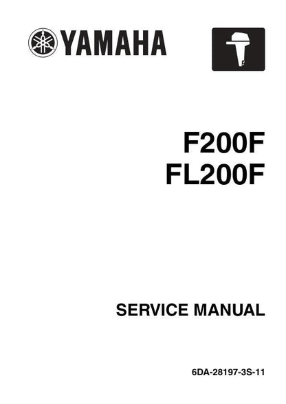 Yamaha F200F FL200F Outboard Service Manual factory service manual title page