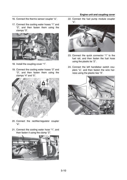 Yamaha WaveRunner V1 Sport VX1050 Sport Cruiser Deluxe PWC Service Manual sample page showing repair procedures