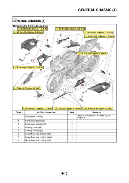 Yamaha R7 YZF-R7 YZF690 Motorcycle Service Manual sample page from service manual