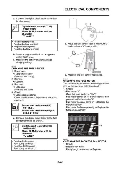 Yamaha R7 YZF-R7 YZF690 Motorcycle Service Manual sample page with service data and tables