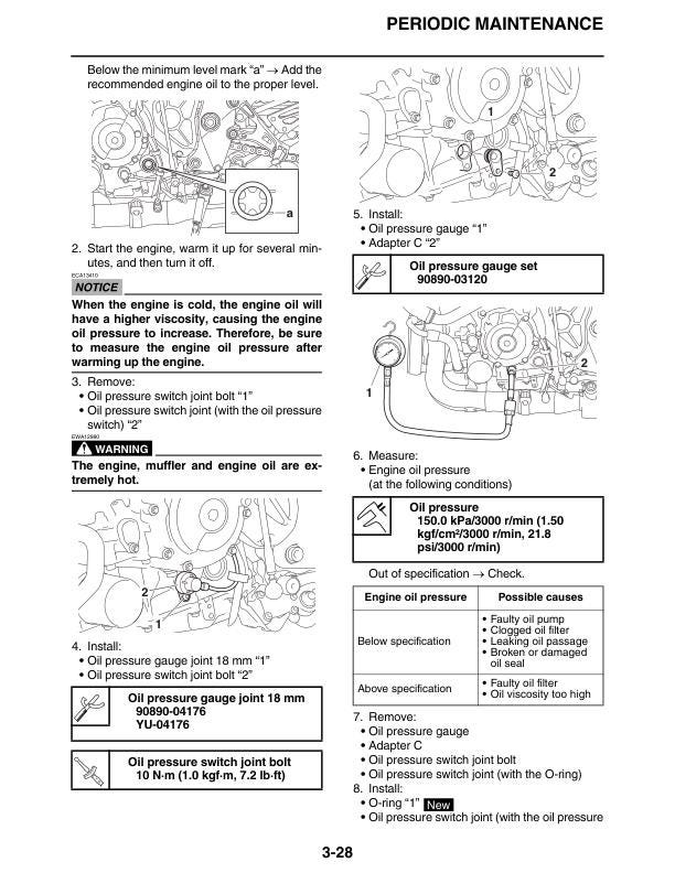Yamaha MT10 FZ10 MT-10 FZ-10 Motorcycle Service Manual sample page from service manual
