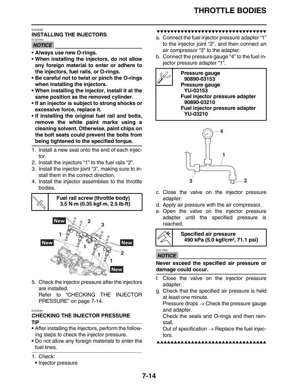 Yamaha MT10 FZ10 MT-10 FZ-10 Motorcycle Service Manual sample page from the repair manual