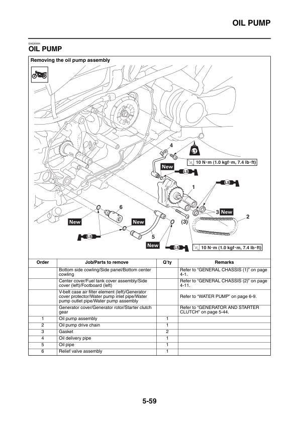 Yamaha TMAX 530 Scooter Service Manual sample page with technical illustrations