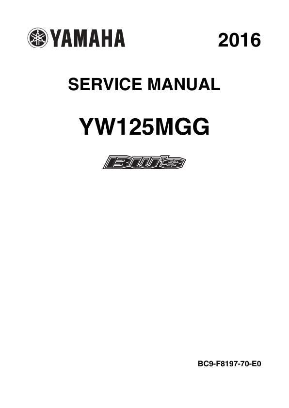 Yamaha BW's 125 Scooter Service Manual | 2016-2020 - sample page 2