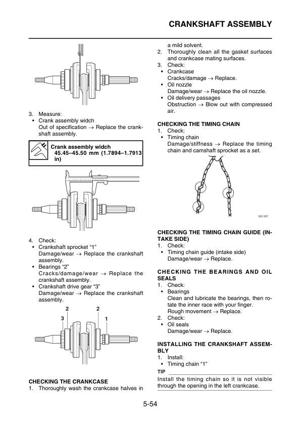 Yamaha BW's 125 Zuma 125 Scooter Service Manual sample page with service data and tables
