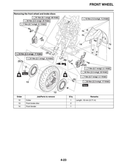 Yamaha TMAX XP500F Scooter Service Manual sample page from service manual