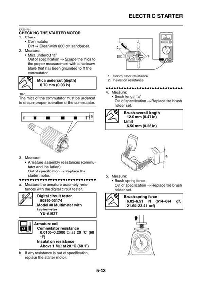 Yamaha FZ8NA Naked FZ8SA Fazer Motorcycle Service Manual sample page with technical illustrations