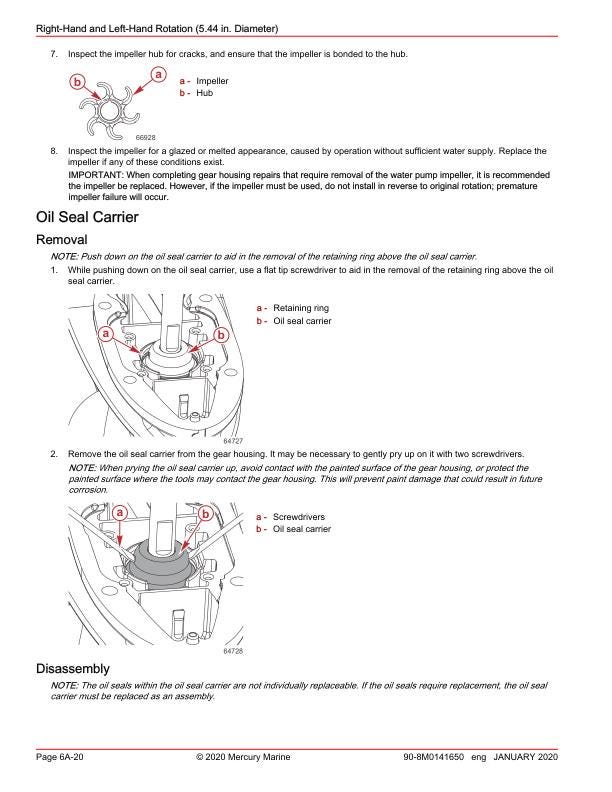 Mercury Racing 450R Supercharged Outboard Service Manual sample page with technical illustrations