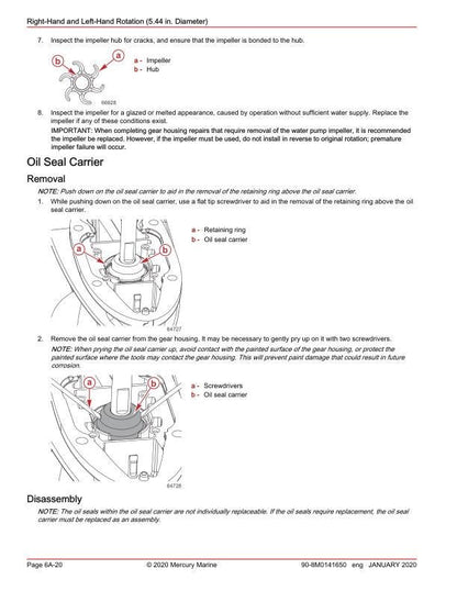 Mercury Racing 450R Supercharged Outboard Service Manual sample page with technical illustrations