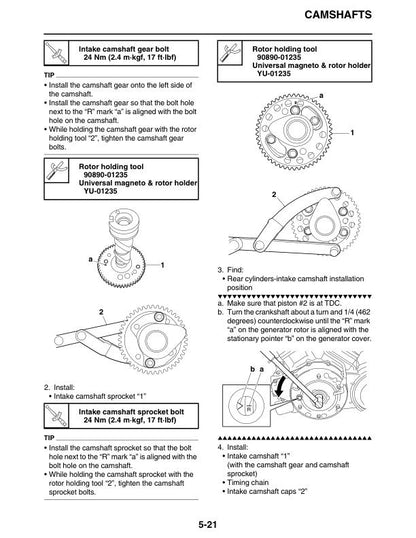 Yamaha VMAX 1700 VMX17Y Motorcycle Service Manual sample page with technical illustrations