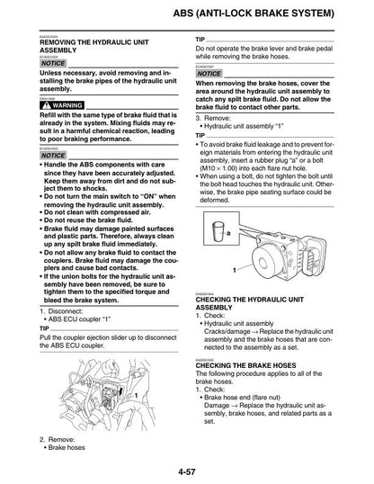 Yamaha VMAX 1700 VMX17Y Motorcycle Service Manual sample page showing repair procedures