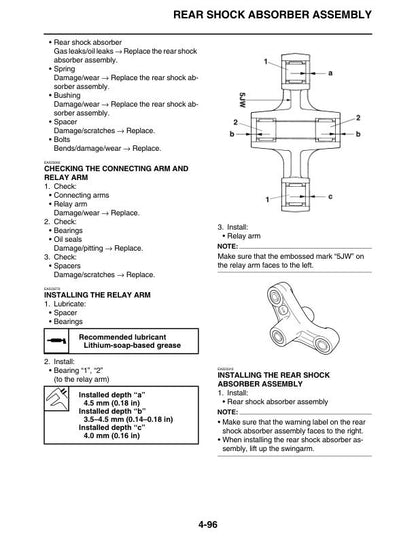 Yamaha FJR1300A Motorcycle Service Manual sample page with technical illustrations