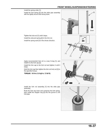 Honda CBR650R Baby Fireblade Motorcycle Service Manual sample page from the repair manual
