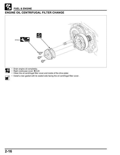Honda Wave 125i Scooter Service Manual sample page with diagrams and specifications