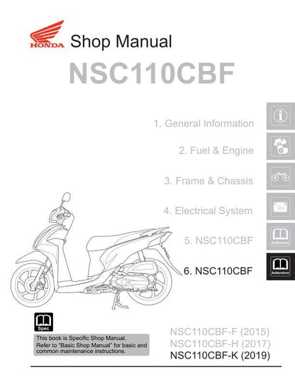 Honda Vision 110 Scooter Service Manual factory service manual title page