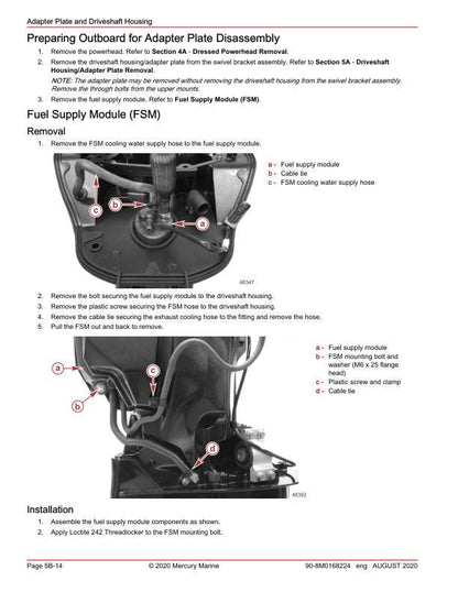 Mercury 150 SeaPro Pro XS FourStroke Outboard Service Manual sample page from the repair manual