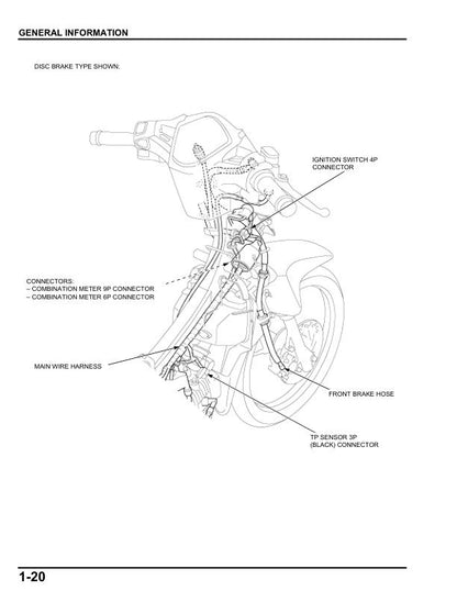 Honda Wave Alpha 110 Innova Supra Scooter Service Manual table of contents