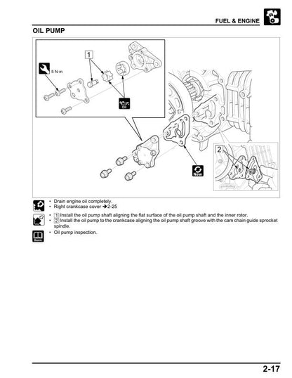 Honda Wave Alpha 110 Innova Supra Scooter Service Manual sample page showing repair procedures