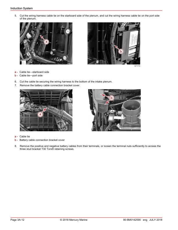 Mercury Verado 250 300 AMS SeaPro Outboard Service Manual sample page with diagrams and specifications