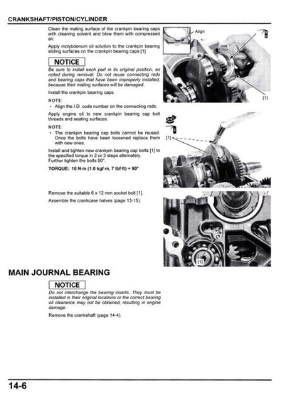 Honda ADV 750 Scooter Service Manual sample page with service data and tables