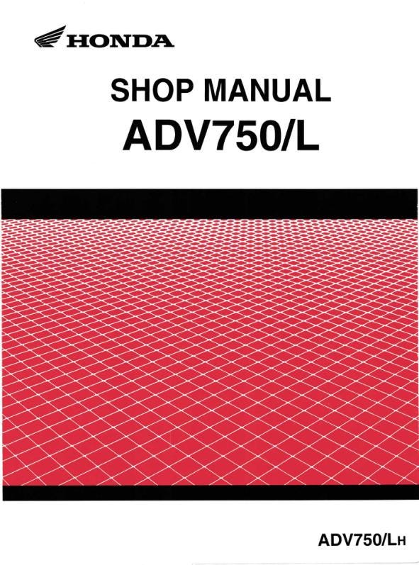Honda ADV 750 Scooter Service Manual factory service manual title page