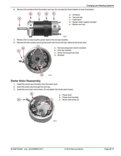 Mercury 15 20 EFI Outboard Service Manual sample page with diagrams and specifications