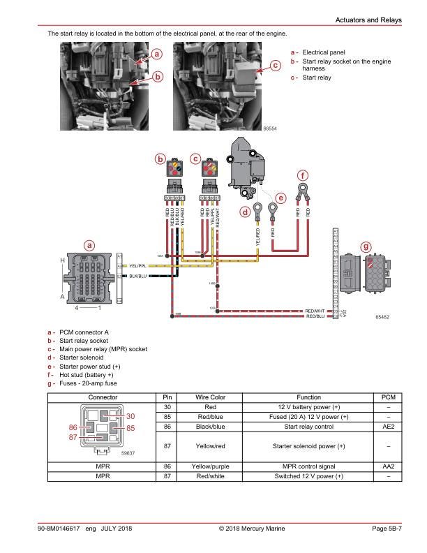 Mercury 175 200 225 250 300 SeaPro Pro XS Outboard DIAGNOSTIC Manual sample page with diagrams and specifications