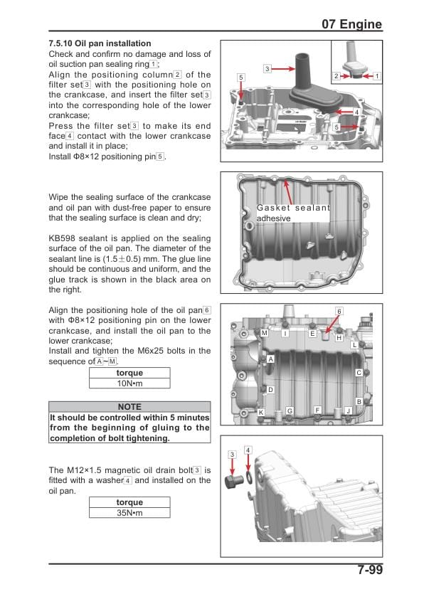 CFMOTO 450SR 450SS CF400-6 Motorcycle Service Repair Manual sample page with service data and tables