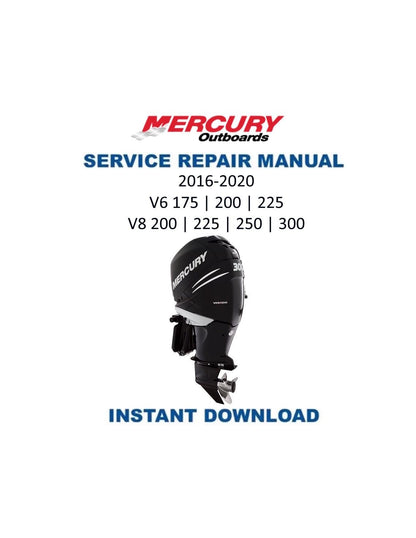 Mercury 175 200 225 250 300 SeaPro Pro XS Diagnostic Manual | 2016-2020 V6 V8 FourStroke | Instant Digital Download | PDF Outboard Service Manual | 2016-2020 - Service Manual PDF Instant Download