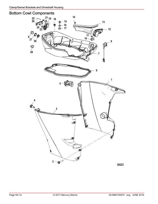Mercury 40 50 60 SeaPro FourStroke EFI Outboard Service Manual sample page with technical illustrations