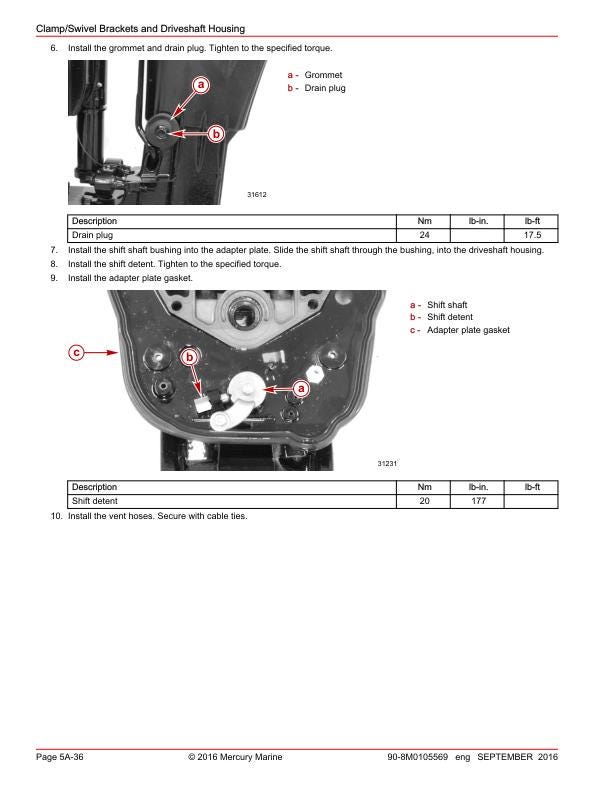 Mercury 30 40 EFI FourStroke Outboard Service Manual sample page from the repair manual