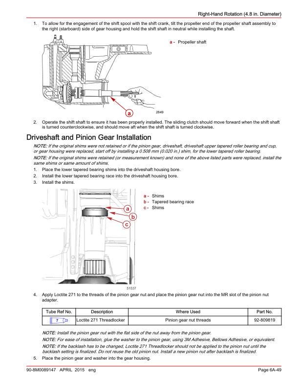 Mercury Verado 200 300 350 400R Outboard Service Manual sample page from the repair manual
