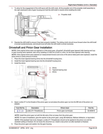 Mercury Verado 200 300 350 400R Outboard Service Manual sample page from the repair manual