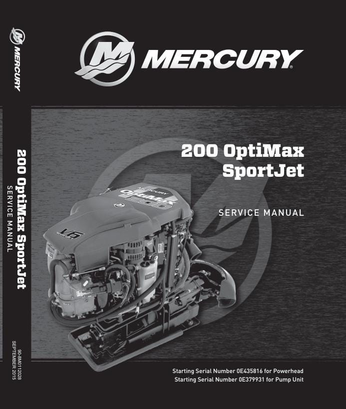 Mercury OptiMax SportJet 200 Outboard Service Manual factory service manual title page