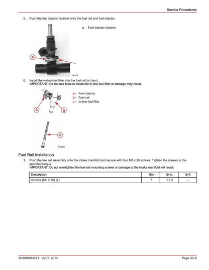 Mercury FourStroke 75 90 115 80 100 Outboard Service Manual sample page showing repair procedures
