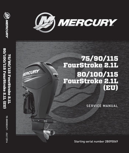 Mercury FourStroke 75 90 115 80 100 Outboard Service Manual factory service manual title page