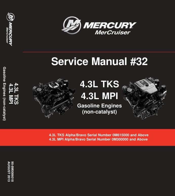 Mercury MerCruiser 4.3 TKS MPI Inboard Service Manual factory service manual title page