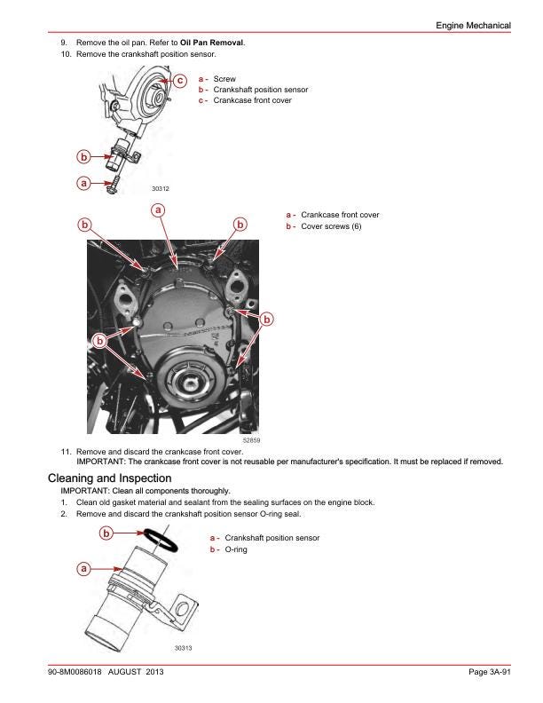 Mercury MerCruiser 4.3 TKS MPI Inboard Service Manual sample page showing repair procedures