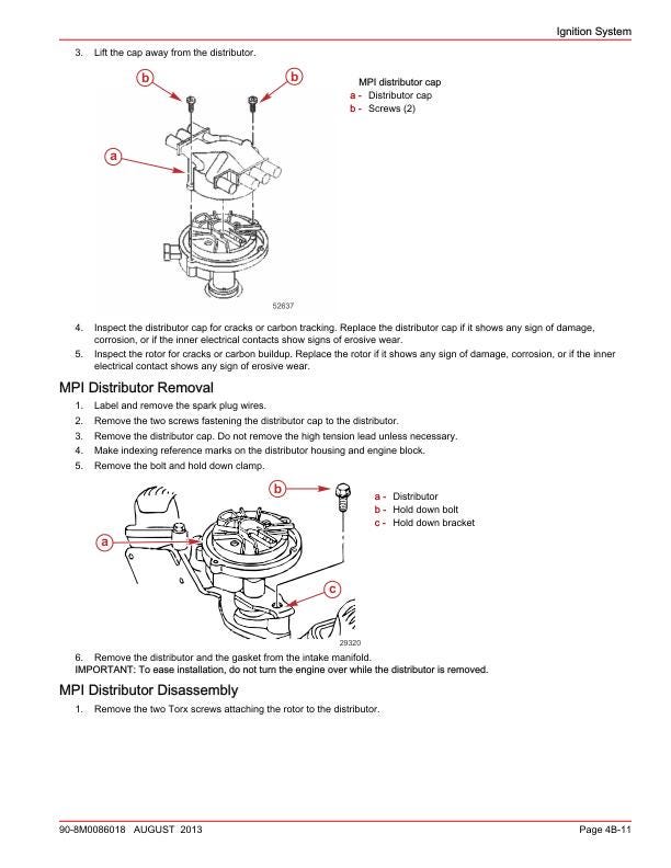 Mercury MerCruiser 4.3 TKS MPI Inboard Service Manual sample page with technical illustrations