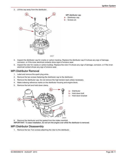 Mercury MerCruiser 4.3 TKS MPI Inboard Service Manual sample page with technical illustrations