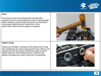 Bajaj Pulsar F250 Motorcycle Service Repair Manual sample page from service manual