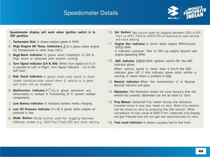 Bajaj Pulsar F250 Motorcycle Service Repair Manual sample page showing repair procedures