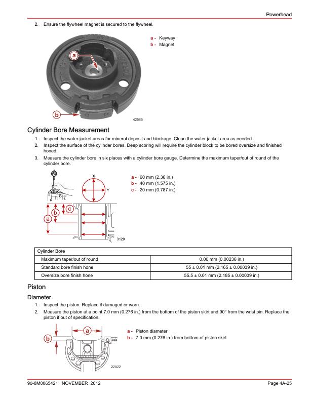 Mercury FourStroke 2.5 3.5 Outboard Service Manual sample page showing repair procedures