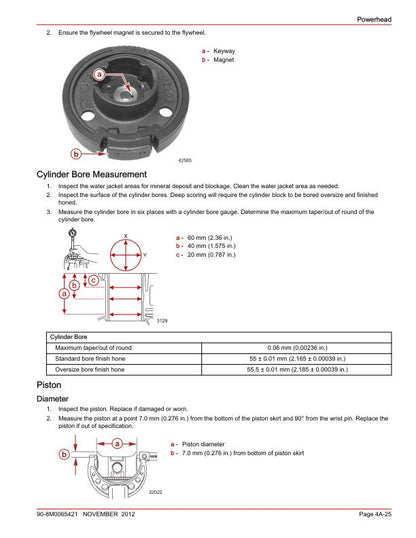 Mercury FourStroke 2.5 3.5 Outboard Service Manual sample page showing repair procedures