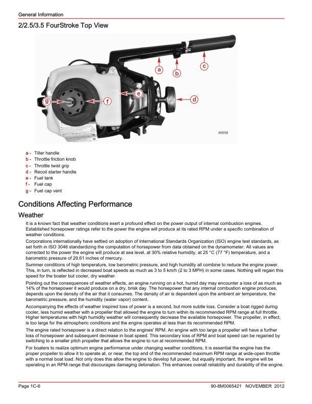 Mercury FourStroke 2.5 3.5 Outboard Service Manual sample page from service manual