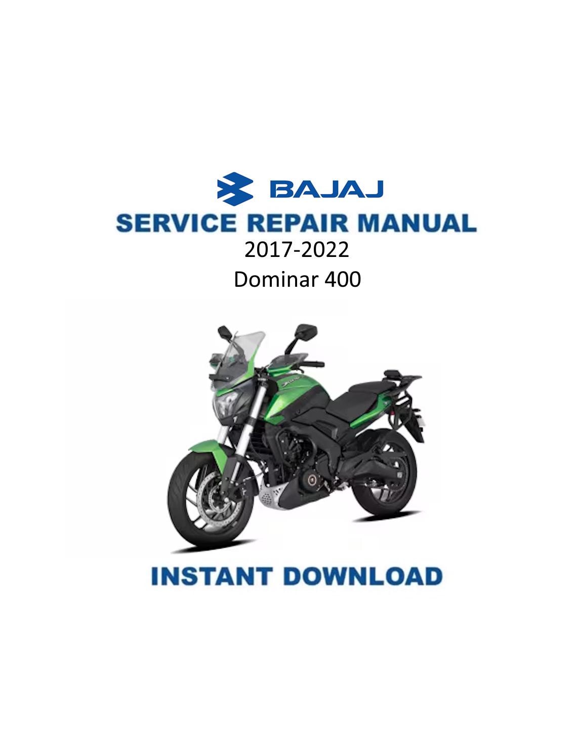 Bajaj Dominar 400 Motorcycle Service Repair Manual - Service Manual PDF Instant Download