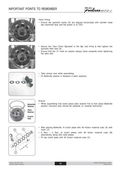Bajaj Pulsar DTSi Motorcycle Service Repair Manual sample page showing repair procedures