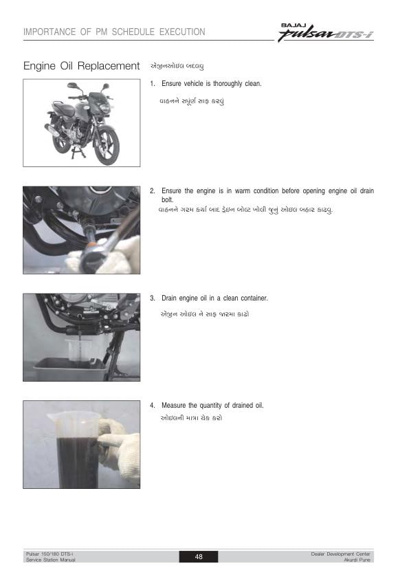 Bajaj Pulsar DTSi Motorcycle Service Repair Manual sample page from service manual