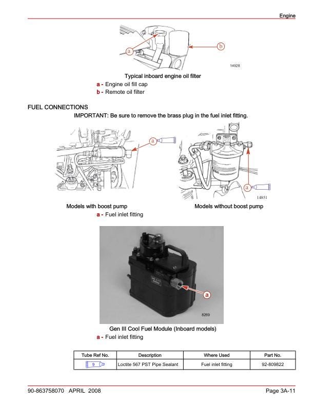 Mercury MerCruiser 5.7 6.2 8.1 TKS MPI Inboard Service Manual sample page from service manual